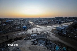Cảnh đổ nát do xung đột tại Gaza. (Ảnh: THX/TTXVN)