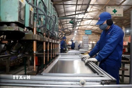 Hoạt động tại xưởng đột dập của Công ty Cổ phần Xuân Hòa, tỉnh Phú Thọ. (Ảnh: Trần Việt/TTXVN)