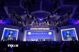 Tổng thống Mỹ Donald Trump phát biểu tại sự kiện ra mắt Hội đồng Hòa bình bên lề Diễn đàn Kinh tế Thế giới (WEF) ở Davos (Thụy Sĩ), ngày 22/1/2026. (Ảnh: THX/TTXVN)