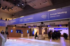 Quang cảnh khu vực trung tâm chính của hội nghị WEF Davos 2025. (Ảnh: Anh Hiển/TTXVN)