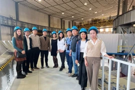 Các nhà khoa học trẻ Việt Nam tại JINR. (Ảnh: Tâm Hằng/TTXVN)