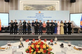 Phó Thủ tướng, Bộ trưởng Bộ Ngoại giao Bùi Thanh Sơn với các đại biểu. (Ảnh: An Đăng/TTXVN)