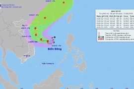 Hướng di chuyển của bão số 1, sáng 11/6/2025. (Ảnh: TTXVN phát)
