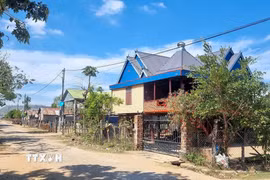 Một ngôi làng ở xã Chư A Thai, huyện Phú Thiện (tỉnh Gia Lai). (Ảnh: Quang Thái/TTXVN)
