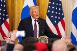 Tổng thống Mỹ Donald Trump phát biểu tại Nhà Trắng, Washington, D.C. (Ảnh: THX/TTXVN)