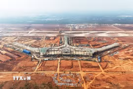 Đại công trường sân bay Long Thành. (Ảnh: Hồng Đạt/TTXVN)