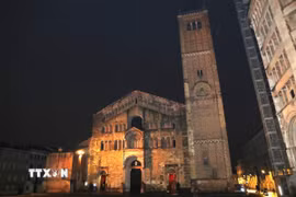 Piazza del Duomo, quảng trường cổ kính, xinh đẹp với những công trình tôn giáo quan trọng nhất của Parma. (Ảnh: Trường Dụy/TTXVN)