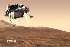 Tàu đổ bộ Sao Hỏa InSight của NASA. (Nguồn: Getty Images/TTXVN)