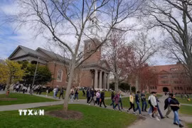 Sinh viên tại Đại học Harvard (Mỹ). (Ảnh: Reuters/TTXVN)