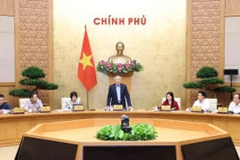 Phó Thủ tướng Thường trực Nguyễn Hoà Bình phát biểu chỉ đạo cuộc họp. (Ảnh: Phương Hoa/TTXVN)