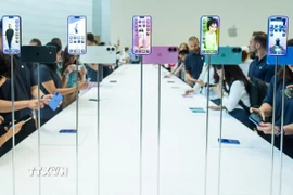 Điện thoại iPhone của Apple được giới thiệu tại Cupertino, California (Mỹ). (Ảnh: THX/TTXVN)