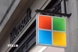 Biểu tượng Microsoft. (Ảnh: THX/TTXVN)