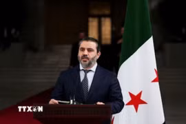 Người đứng đầu ngành ngoại giao trong chính quyền lâm thời Syria, ông Asaad Hassan al-Shibani trong cuộc họp báo tại Damascus, ngày 30/12/2024. (Ảnh: Reuters/TTXVN)