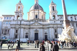 Nhà thờ Sant Agnese ở Piazza Navona. (Ảnh: Thanh Hải/TTXVN)