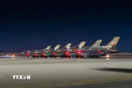 Máy bay của Lực lượng phòng vệ Israel được triển khai, chuẩn bị tham gia chiến dịch tấn công Iran, ngày 13/6/2025. (Ảnh: THX/TTXVN)