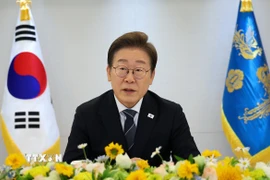 Tổng thống Hàn Quốc Lee Jae Myung phát biểu tại cuộc họp ở Seoul. (Ảnh: Yonhap/TTXVN)