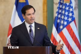 Ngoại trưởng Mỹ Marco Rubio phát biểu trong một cuộc họp báo. (Ảnh: Reuters/TTXVN)