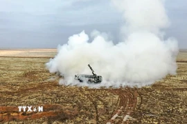 Tên lửa Iskander-K của Nga được phóng thử trong cuộc tập trận Grom-2022 tại một địa điểm không xác định ở Nga, ngày 19/2/2022. (Ảnh: AFP/TTXVN)