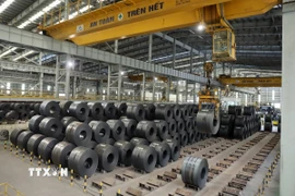 Sản phẩm thép cuộn cán mỏng của Hòa Phát. (Ảnh: Quốc Khánh/TTXVN)