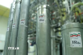 Thanh ly tâm tại cơ sở làm giàu urani Natanz ở phía Nam Thủ đô Tehran (Iran). (Ảnh: Getty Images/TTXVN)