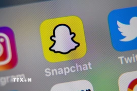 Biểu tượng Snapchat trên màn hình điện thoại. (Ảnh: AFP/TTXVN)