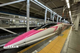Một đoàn tàu Shinkansen của Nhật Bản. (Ảnh: Phạm Tuân/TTXVN)