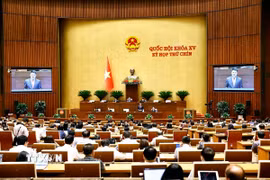 Viện trưởng Viện Kiểm sát Nhân dân Tối cao Nguyễn Huy Tiến giải trình, làm rõ một số vấn đề đại biểu Quốc hội nêu. (Ảnh: Doãn Tấn/TTXVN)