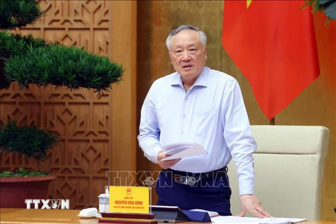 Phó Thủ tướng Thường trực Chính phủ Nguyễn Hòa Bình phát biểu. (Ảnh: Phạm Kiên/TTXVN) ttxvn-muc-tieu-qgia-3.jpg