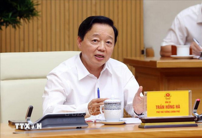 Phó Thủ tướng Trần Hồng Hà phát biểu. (Ảnh: Phạm Kiên/TTXVN) ttxvn-muc-tieu-qgia-1.jpg