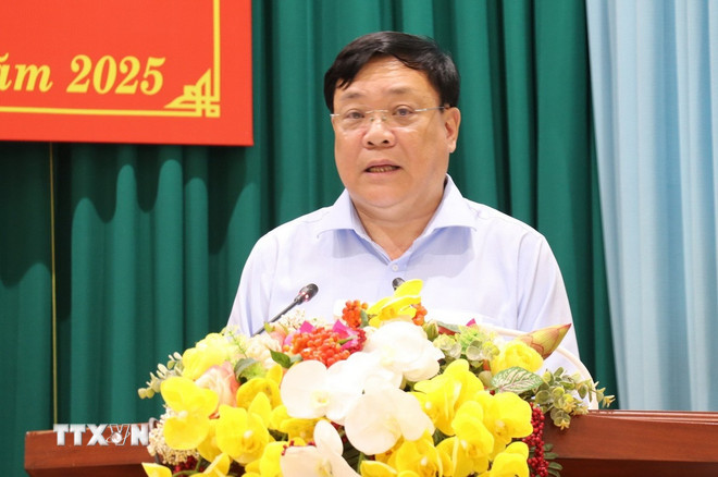Pan Pham Thanh Ngai hovoří na svém novém místě. (Foto: Huu Chi/VNA) ttxvn-dong-thap.jpg
