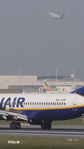 Máy bay của hãng hàng không Ryanair. (Nguồn: THX/TTXVN)