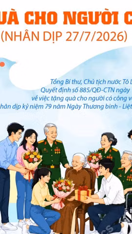 Tặng quà cho người có công với cách mạng dịp 27/7