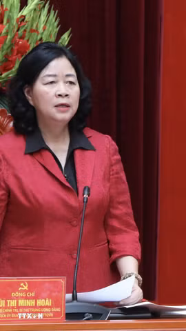 Ủy viên Bộ Chính trị, Bí thư trung ương Đảng, Chủ tịch Ủy ban Trung ương Mặt trận Tổ quốc Việt Nam Bùi Thị Minh Hoài . (Ảnh: Thu Hương/TTXVN)
