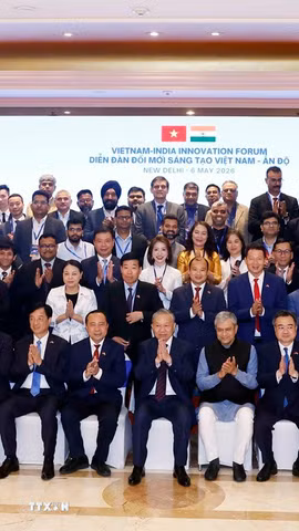 Trong chương trình thăm cấp Nhà nước tới Cộng hòa Ấn Độ, chiều 6/5/2026, tại Thủ đô New Delhi, Tổng Bí thư, Chủ tịch nước Tô Lâm dự và phát biểu tại Diễn đàn Đổi mới Sáng tạo Việt Nam-Ấn Độ. (Ảnh: Thống Nhất/TTXVN)