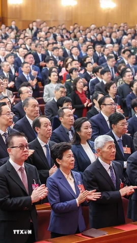 Phiên bế mạc kỳ họp thứ tư Ủy ban toàn quốc Hội nghị Chính trị Hiệp thương Nhân dân Toàn quốc Trung Quốc (Chính hiệp) khóa XIV tại Bắc Kinh sáng 11/3/2026. (Nguồn: THX/TTXVN)