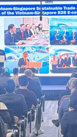 Chương trình “Kết nối doanh nghiệp bền vững và đầu tư xã hội năm 2026” giữa Việt Nam và Singapore. (Ảnh: Ngọc Khương/TTXVN)