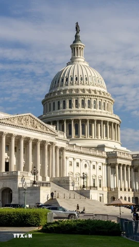 Tòa nhà Quốc hội Mỹ ở Washington, D.C. (Nguồn: THX/TTXVN)