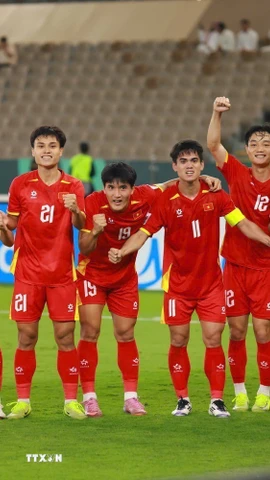 Các cầu thủ U23 Việt Nam. (Nguồn: AFC/TTXVN phát)