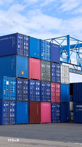 Cảng hàng hóa ở Duisburg, Đức. (Nguồn: THX/TTXVN)