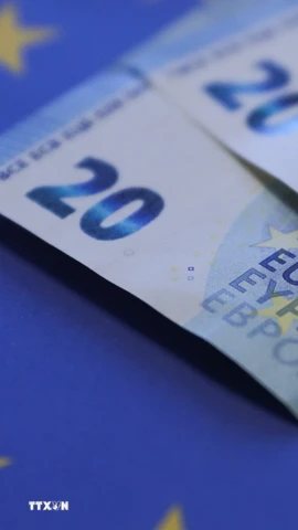 Đồng euro tại Brussels, Bỉ. (Nguồn: THX/TTXVN)