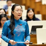 Bà Nguyễn Thị Quyên Thanh phát biểu tại nghị trường Quốc hội. (Ảnh: Doãn Tấn/TTXVN)