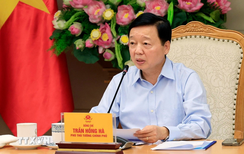 Phó Thủ tướng Trần Hồng Hà phát biểu chỉ đạo. (Ảnh: TTXVN phát)