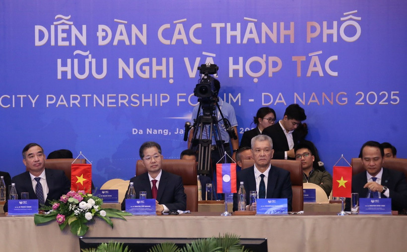 Lãnh đạo thành phố Đà Nẵng chủ trì phiên chính thức Diễn đàn. (Ảnh: Trần Lê Lâm/TTXVN)