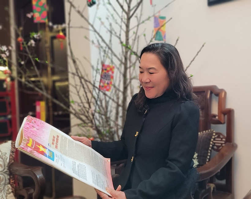 Bà Nguyễn Ngọc Trinh, Bí thư Chi bộ khu dân cư số 10, phường Thanh Nhàn, quận Hai Bà Trưng, Hà Nội. (Ảnh: Phương Anh/TTXVN)