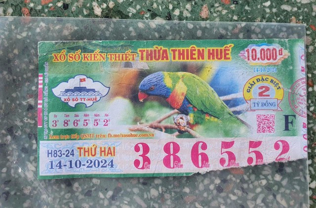 Tờ vé số trúng giải đặc biệt 2 tỷ đồng. (Nguồn: Thanh Niên)