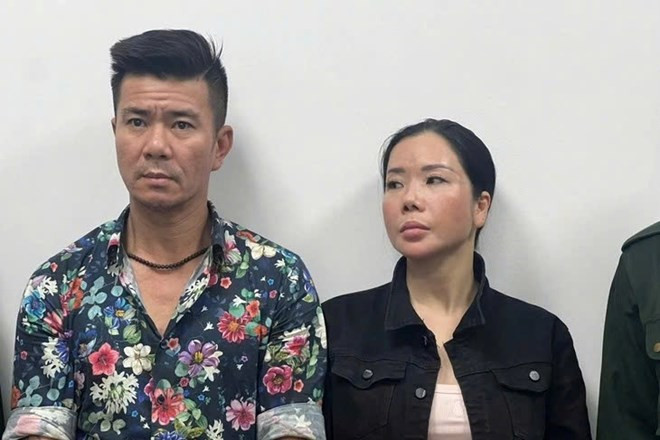 Vợ chồng Nguyễn Thị Mai Anh và Lê Văn Đông. (Ảnh: Công an Hà Nội)