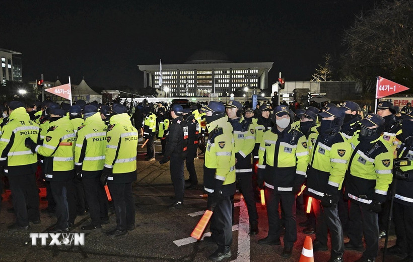 Cảnh sát Hàn Quốc. (Ảnh: Kyodo/TTXVN)