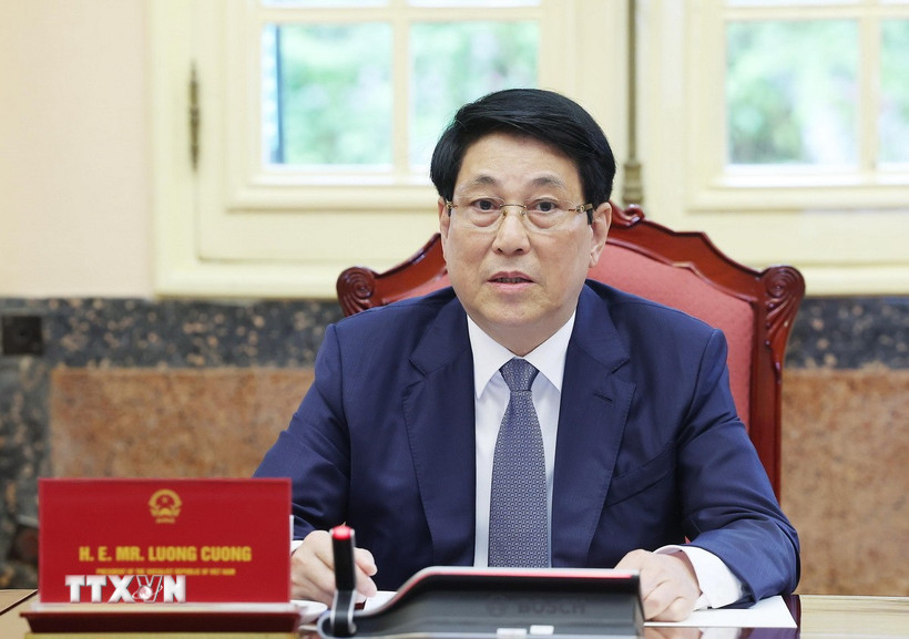 Chủ tịch nước Lương Cường. (Ảnh: Lâm Khánh/TTXVN)