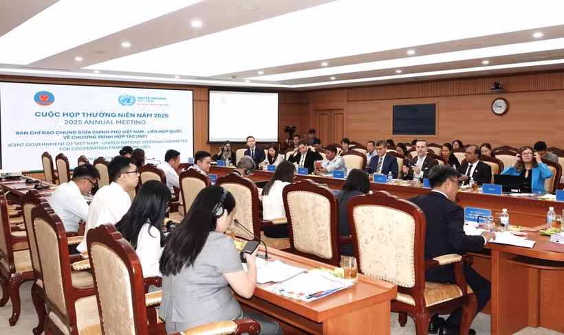 Phiên họp thường niên Ban Chỉ đạo chung hợp tác Việt Nam-Liên hợp quốc năm 2025. (Nguồn: Bộ Tài chính)
