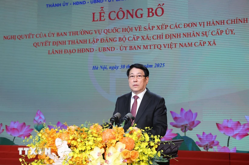 Chủ tịch nước Lương Cường phát biểu chỉ đạo. (Ảnh: Lâm Khánh/TTXVN)